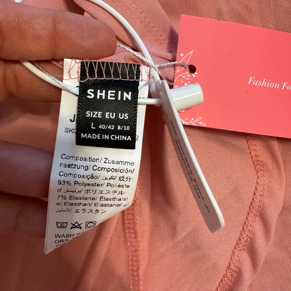 SHEIN Pink Asymmetrical Ruched Gown - Picture 6 of 7